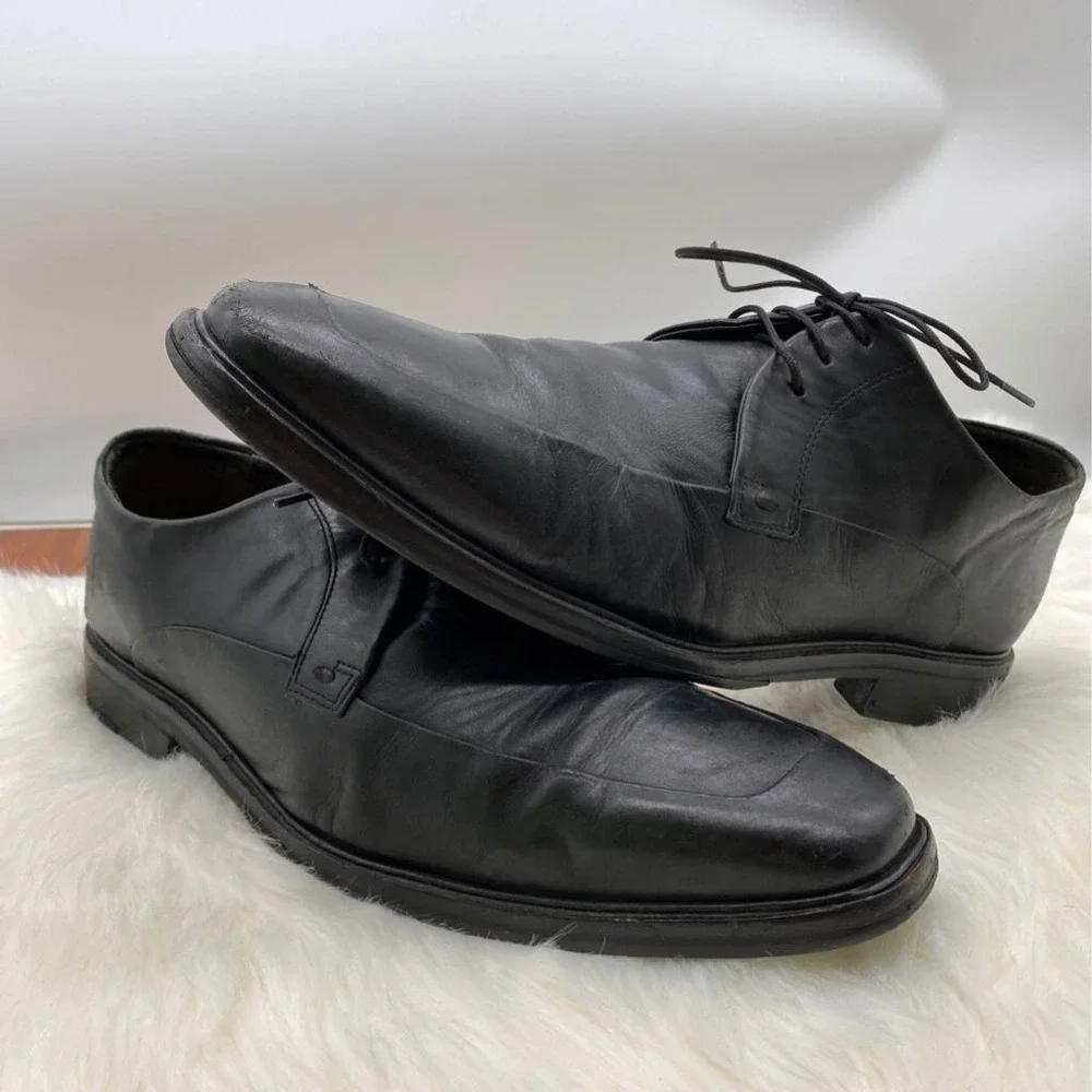 Cole Haan Shoes Mens Sz 11 Black Leather Derby Shoes Square Toe C05511 Nike Air